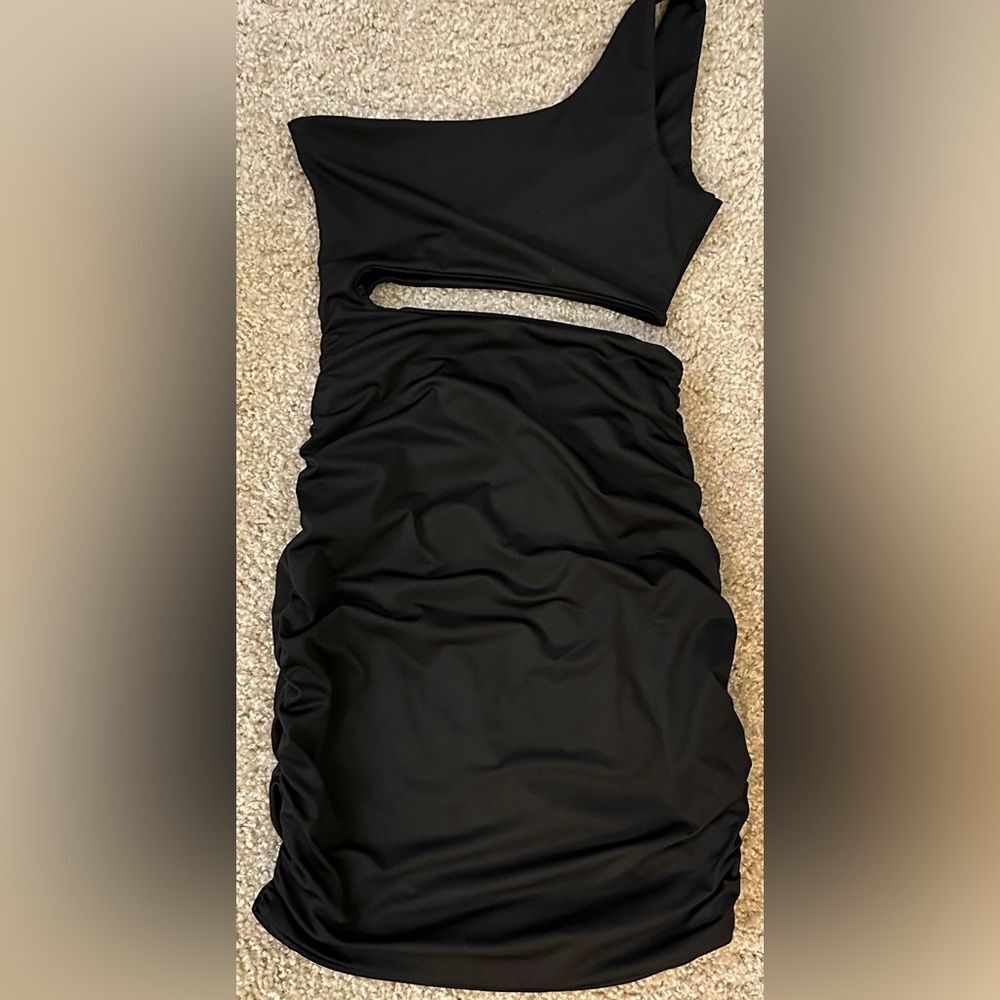 Shein Black Cutout Mini Stretch Dress Women's Sz Medium